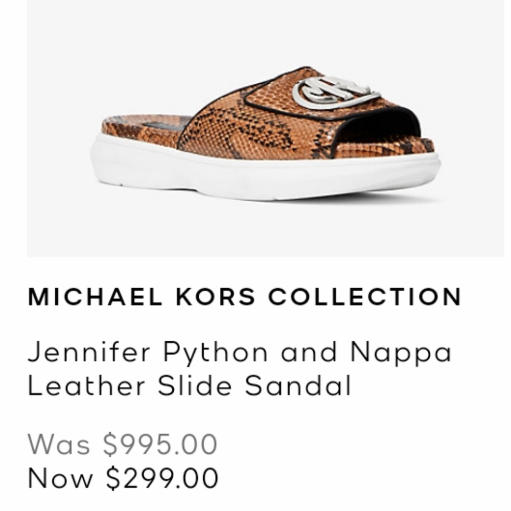 Jennifer snakeskin Michael kors collection slides